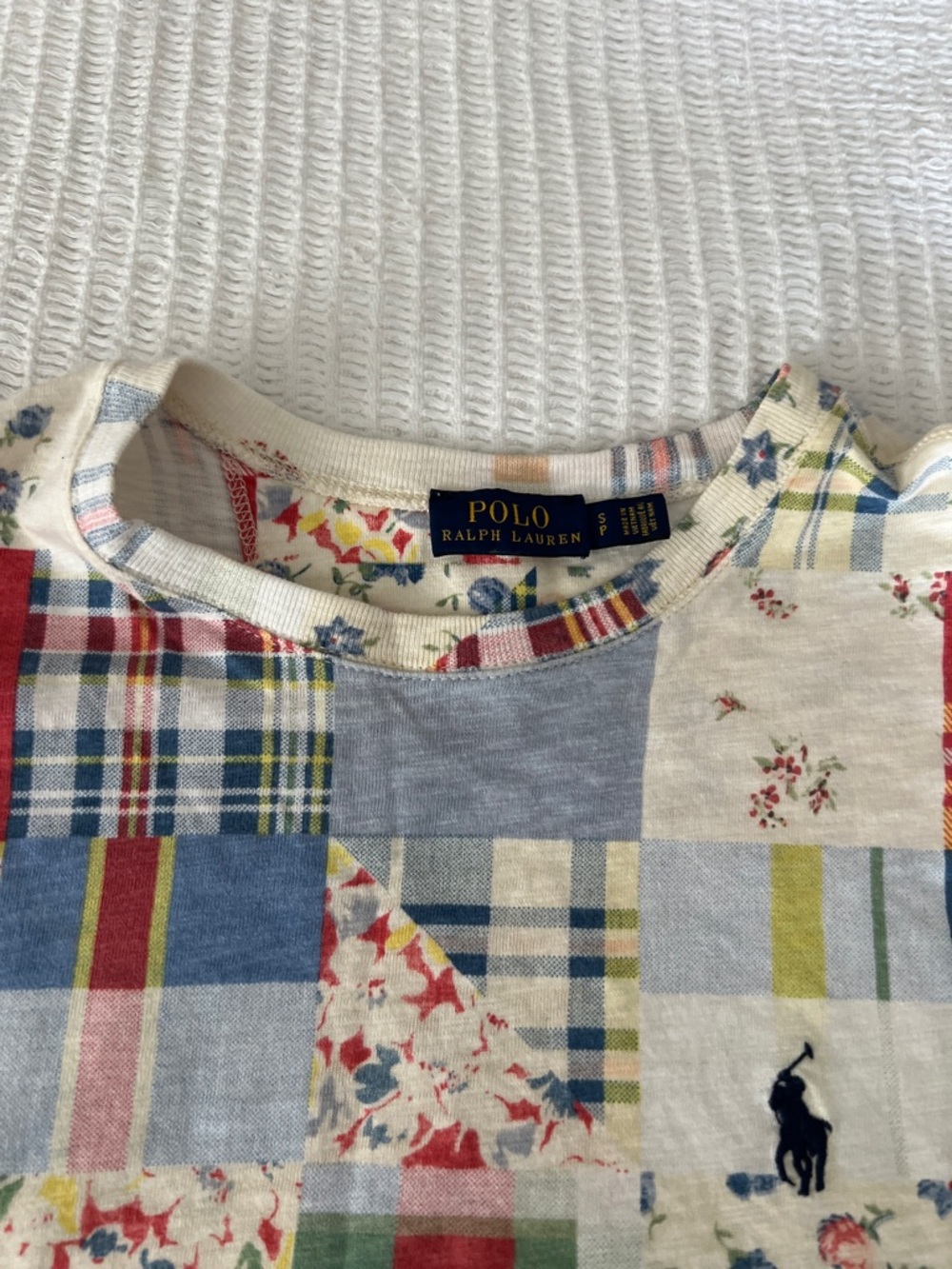 Polo by Ralph Lauren Cotton Patchwork Print Short Sleeve Dress - Size S/P - Picture 2 of 6
